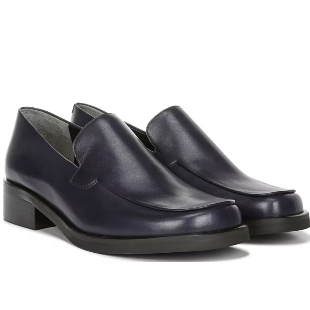 Franco Sarto Bocca black leather loafer shoe women's 8